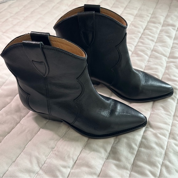 Isabel Marant Black Slip on Dewina Ankle Boots. Size US 7. Western Style. - Picture 12 of 15